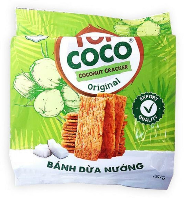 TOP COCO 椰子脆餅,帶有芝麻, 1個, TOP 椰子脆餅150G-原味, 150g