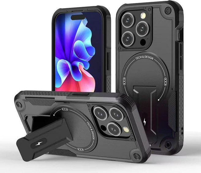 軍工防摔殼 Magsafe磁吸 隱形支架 iPhone 17 16 15 14 13 12 PRO MAX 11 手機殼