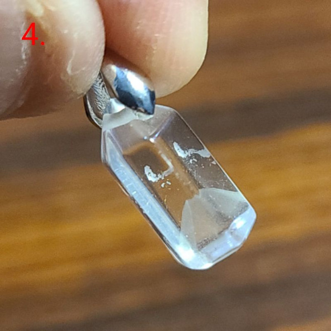白水晶塔山吊墜吊飾,六稜柱天然水晶玉石特賣,能量平衡守護平安, 1個, NO.4