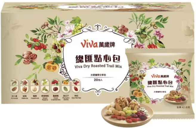 萬歲牌 總匯點心包 綜合堅果隨身包 42公克x20入, 1箱, 840g