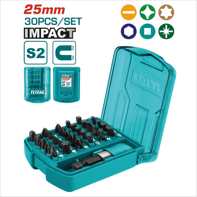 TOTAL S2 衝擊螺絲起子頭組套 30PCS/SET, 1個
