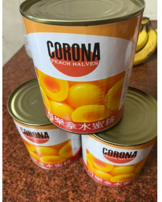 嚴選SHOP Corona可樂拿 水蜜桃罐頭 825g 原廠罐裝 對切水蜜桃 水果罐頭 醃漬水蜜桃, 1個, Corona水蜜桃罐頭*1個