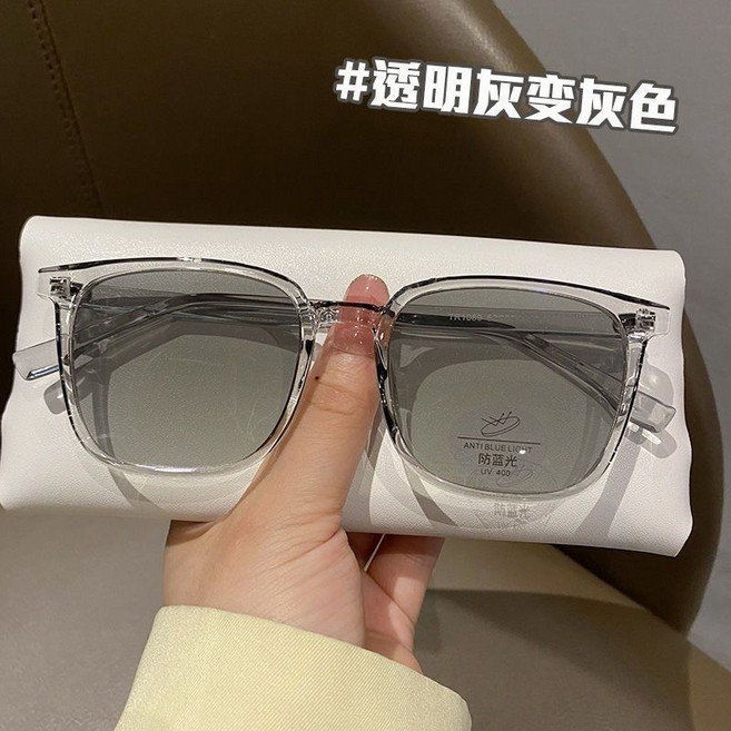 平光眼鏡 復古風格 變色鏡片