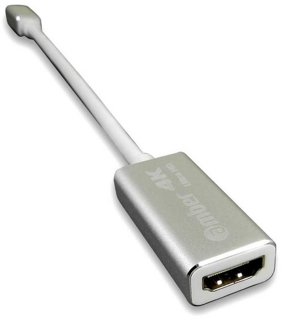 amber Mini DisplayPort 轉 HDMI 4K Thunderbolt 顯示卡轉接器, 銀色, 1個