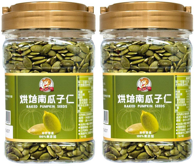 台灣小糧口 烘焙南瓜子仁, 2個, 400g