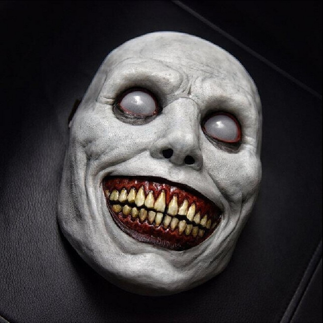 驅魔人恐怖微笑白眼惡魔面具 - 萬聖節派對COS道具, 白色驅魔人, 1個