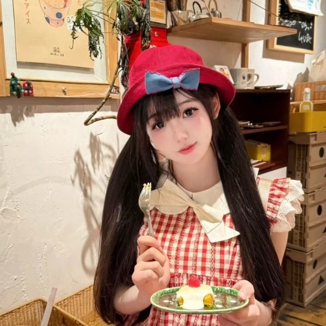 可愛帽子 日系小丸子蝴蝶結手工翻檐漁夫帽 女 春秋圓頂百搭盆帽