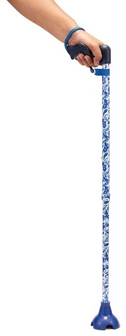 【海夫】Merry Sticks 悅杖醫療用手杖(未滅菌) 紳士經典系列 自行站立 人體工學手杖 左手用(藍色佩斯里), 1個