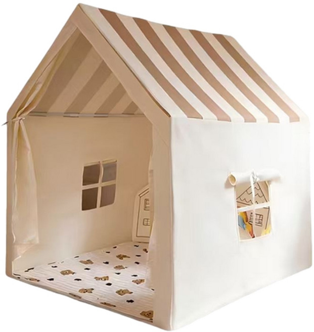 韓式條紋小屋帳篷 兒童遊戲屋 秘密基地, 韓式條紋小屋 墊子, 1個