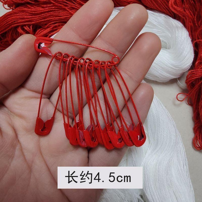 紅色別針 結婚新娘婚慶胸花安全固定專用 3.8cm 中號, 1個, 大紅別針4.5cm大號,實惠裝9個