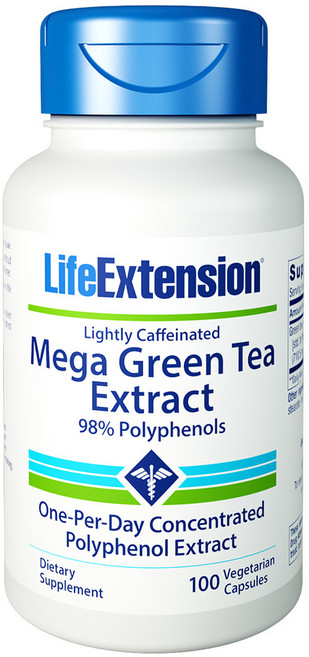 LIFE EXTENSION Mega綠茶萃取物素食膠囊, 100顆, 1罐