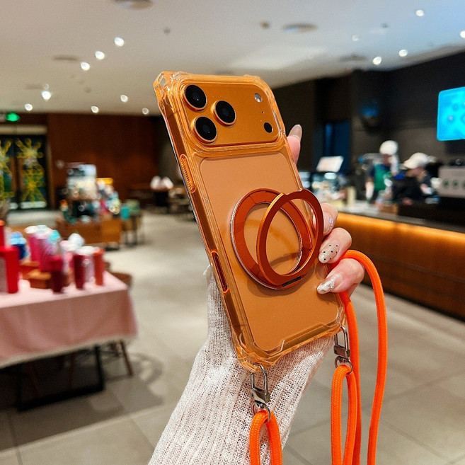 360 旋轉磁吸支架 四角開孔掛繩 防摔手機殼 適用iPhone17 16Promax 蘋果15 14 13 12 11