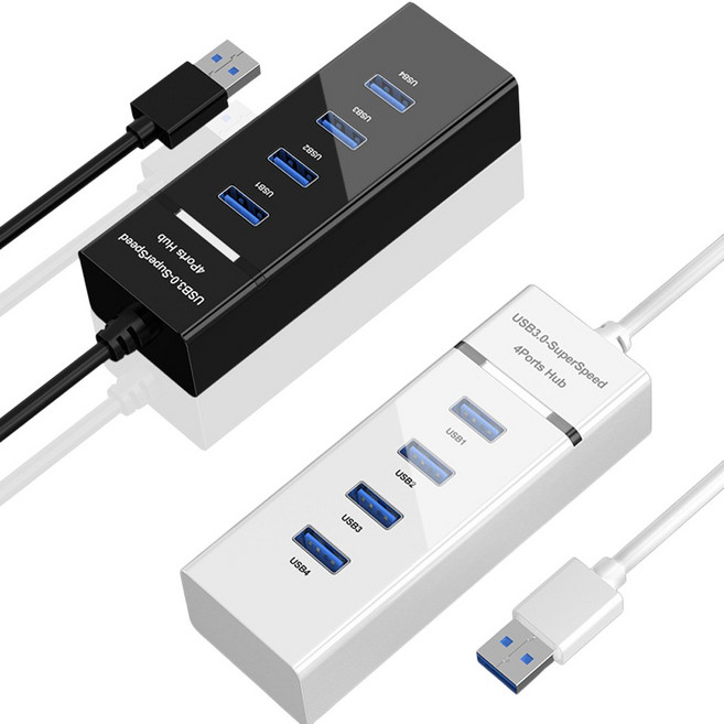 USB3.0 HUB 4埠高速集線器, 黑色, 1個