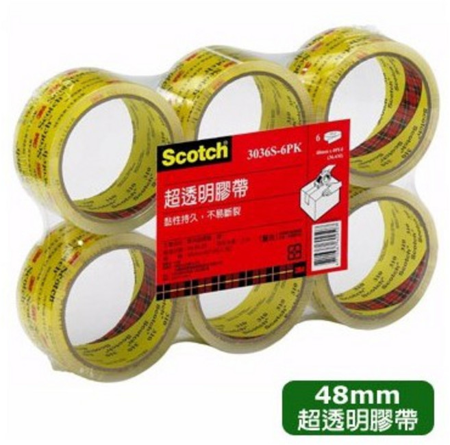 3M OPP封箱膠帶 超透明膠帶 (48mm 40yd), 1個