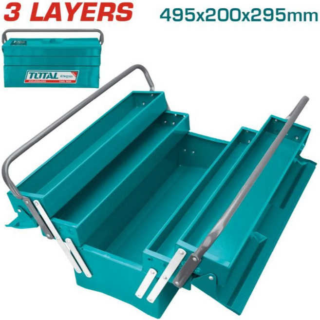 TOTAL 3層鐵製工具箱 495x200x295mm, 1個