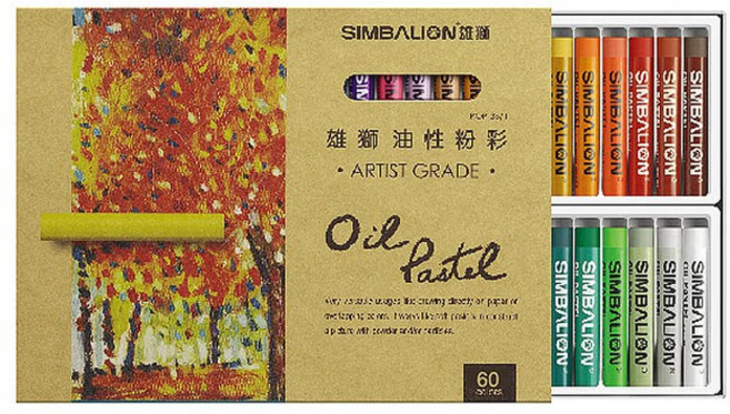 雄獅 POP60/1 專家級油性粉彩 (60色) - 色彩鮮明、持久不易褪色, 1個