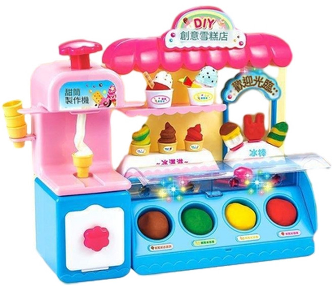 DIY彩泥雪糕店 兒童冰淇淋玩具, 彩泥雪糕店 電商盒 配12泥, 2kg, 1套