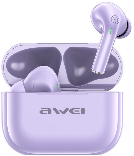 Awei ANC主動降噪 TWS真藍牙耳機 V6.0 HiFi音質 IPX6防水防汗, 紫色, T29ANC