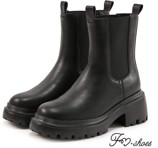 FM SHOES 超輕量極簡風格厚底切爾西短靴