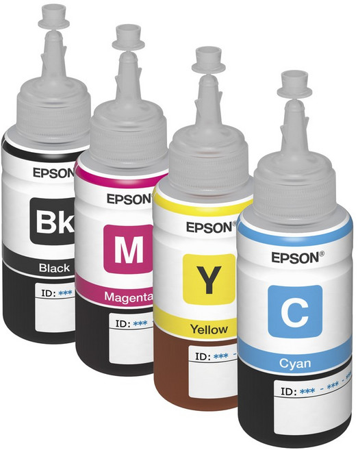 EPSON C13T664100、C13T664200、C13T664300、C13T664400 原廠墨水匣組 適用多款EPSON印表機, 1個, 四色各一