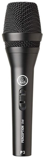 AKG P3S 專業麥克風 - 人聲、樂器收音, 附美製 5米鍍銀麥克風線平衡式, 黑, P3S+223B