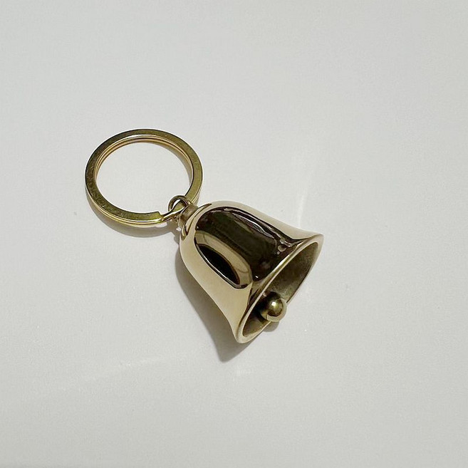 機車風不鏽鋼鈴鐺鑰匙圈, 金色, 1個