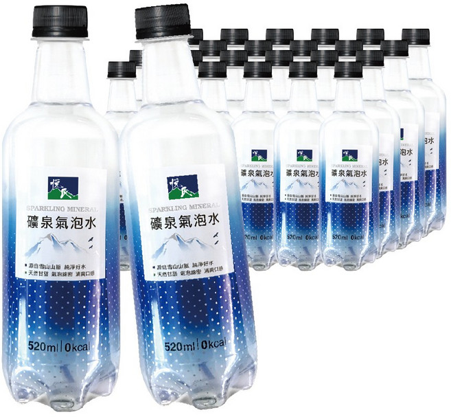 悅氏 礦泉氣泡水 520ml 0kcal, 24個