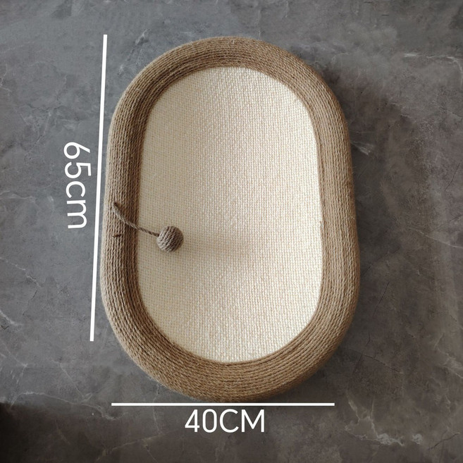 POPOCOLA 劍麻貓抓板 貓抓窩 寵物玩具 麻繩編織 加大舒適, 65CM劍麻貓抓板, 圓球, 1個