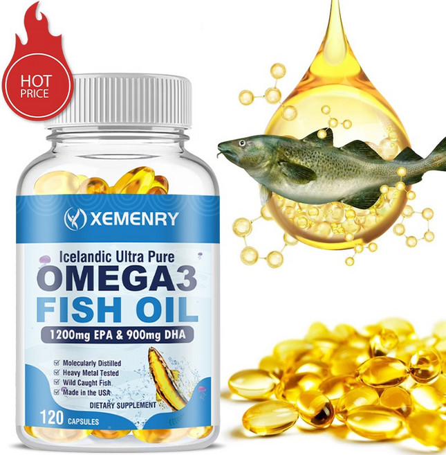 XEMENRY 冰島超純淨 Omega3 魚油 1200mg EPA & 900mg DHA 膠囊, 120組