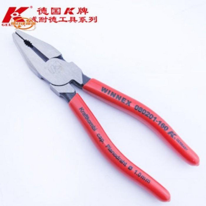 現貨隔日達 德國K牌鋼絲鉗 6寸9寸工業級老虎鉗 斷線鉗 剪鋼絲工具 多功能拉絲鉗 重型維修專用 老虎夾 萬用電工鉗, 1個, 萬用電工鉗6寸(160mm)