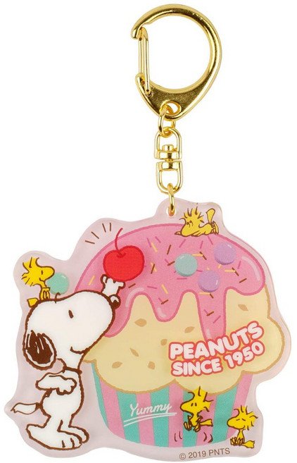 SNOOPY 史努比 鑰匙圈 包包掛飾 立體感 史努比 鑰匙掛鉤 情侶掛飾 壓克力鑰匙圈 透明鑰匙圈, 1個, 甜點款, 甜點款