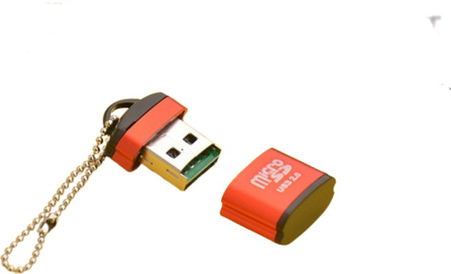TF 讀卡器 USB2.0 快速傳輸 即插即用, 紅色, 1個, 合金讀卡器-袋裝送掛鏈