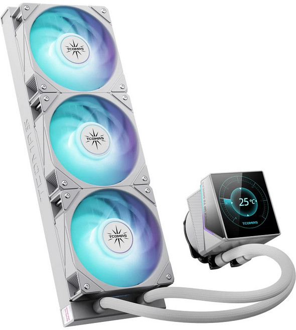 小白的生活工場*TCOMAS 鈦鉭 WG600 360 一體化水冷散熱器IPS螢幕/6年保固(漏液全保), 白色, 1個