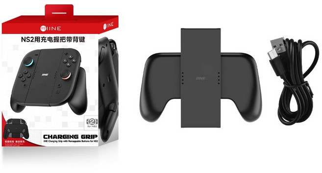 IINE NS2 Switch2 多功能充電握把, 1個, 良值 NS2充電握把帶背鍵 可裝殼無分離, N/A