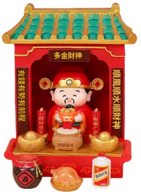 財神爺神龕 創意擺飾, 多金財神組合, 1個