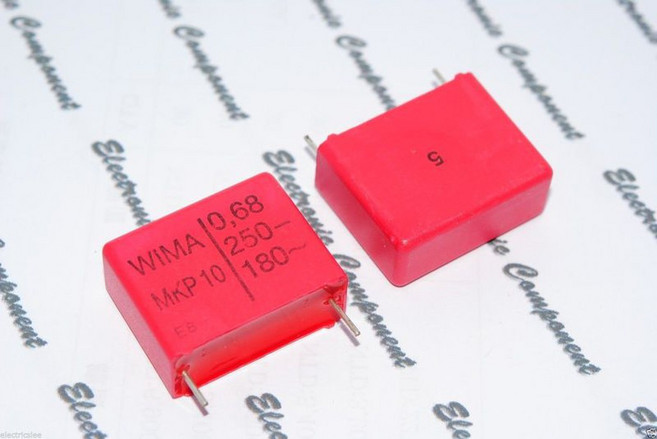 德國WIMA MKP10 0.68uF(680nF) 250V 5% 腳距22.5mm 金屬膜電容, 1個