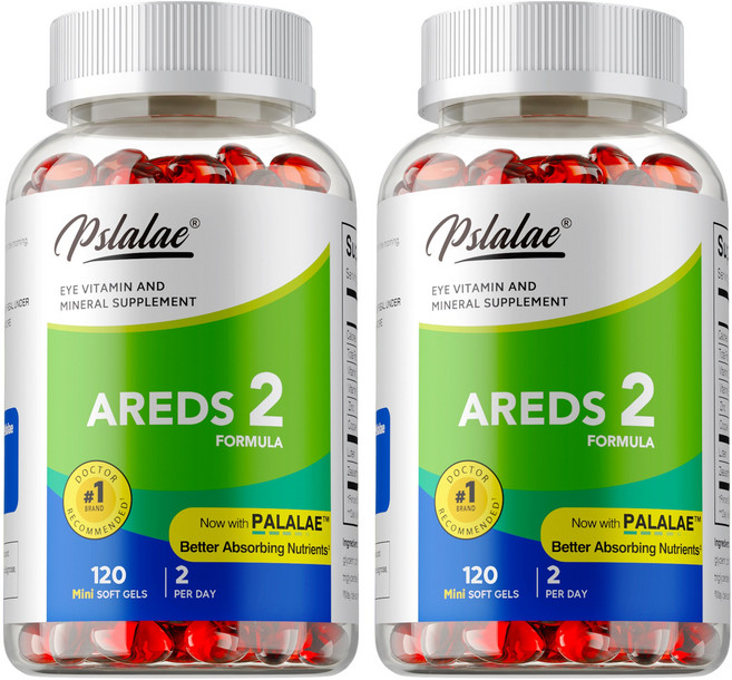 Pslalae AREDS 2配方 葉黃素和玉米黃素 眼睛維生素和礦物質補充劑, 240組
