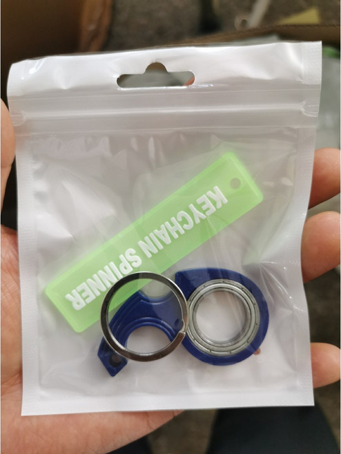 旋轉鑰匙圈 指尖陀螺 解壓玩具 潮流小物, 黑色, 1個