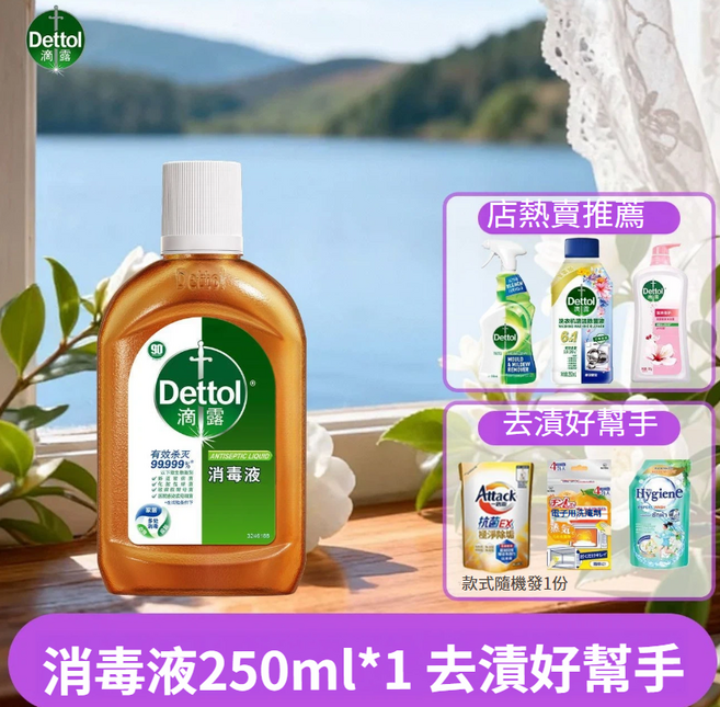 Dettol 滴露 消毒液 250ml 去漬好幫手, 1個