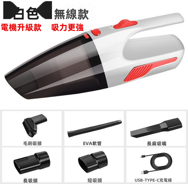 GURFOON 大功率有線車用手持吸塵器, 如圖, 白色(2276)