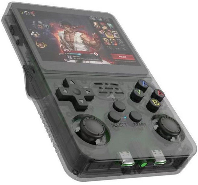 r36s 掌上遊戲機 無線雙搖杆, 黑色64G, 1個, 如圖