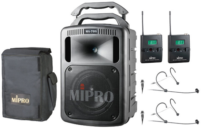 MIPRO MA-708 雙頻 豪華型無線擴音機, 無分色(含收納包), 1箱, 配2組耳掛麥克風