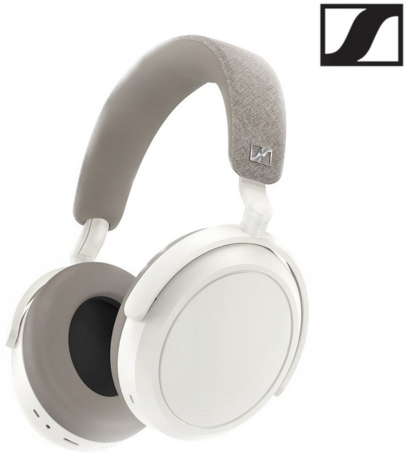 Sennheiser耳罩式耳機 舒適佩戴 高解析音質 黃色個性點綴, 白色, MOMENTUM 4 Wireless