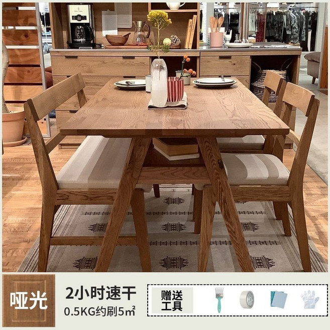【開發票/統編】三青漆 水性木器漆 - 舊家具櫃子木門翻新改色漆 環保無味 高遮蓋力 快速乾燥, 水性透明清漆【啞光/提亮保護】,1000g【刷塗5平2遍】