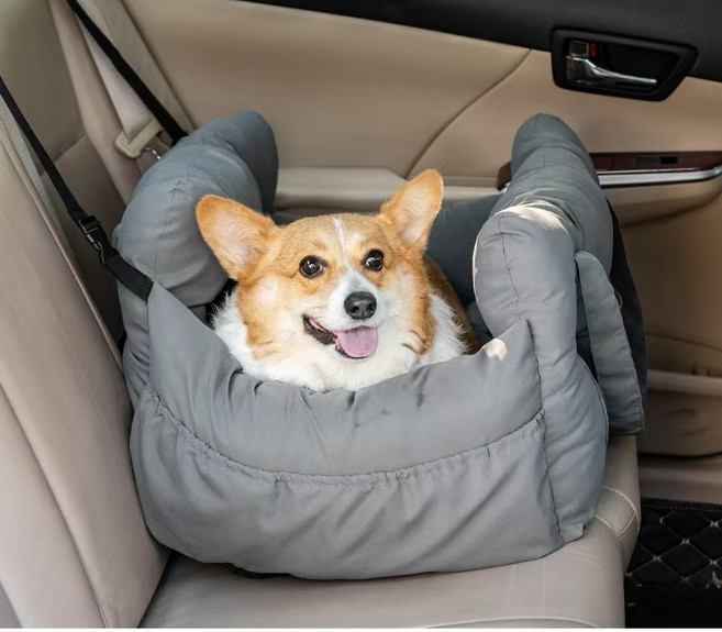 寵物窩車載狗窩中小型犬車載狗墊寵物用品貓咪副駕寵物安全座椅窩, 1個, 深灰色