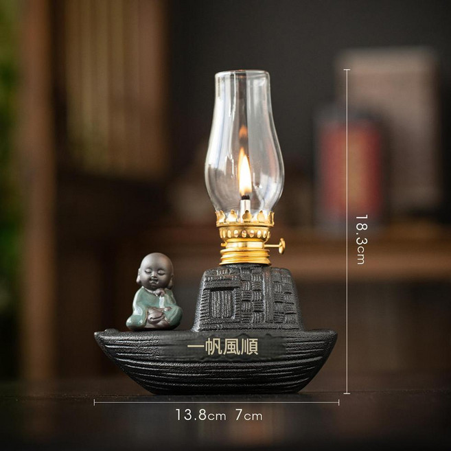 一帆風順 煤油燈 擺件, 一帆風順燈盞 黑色款