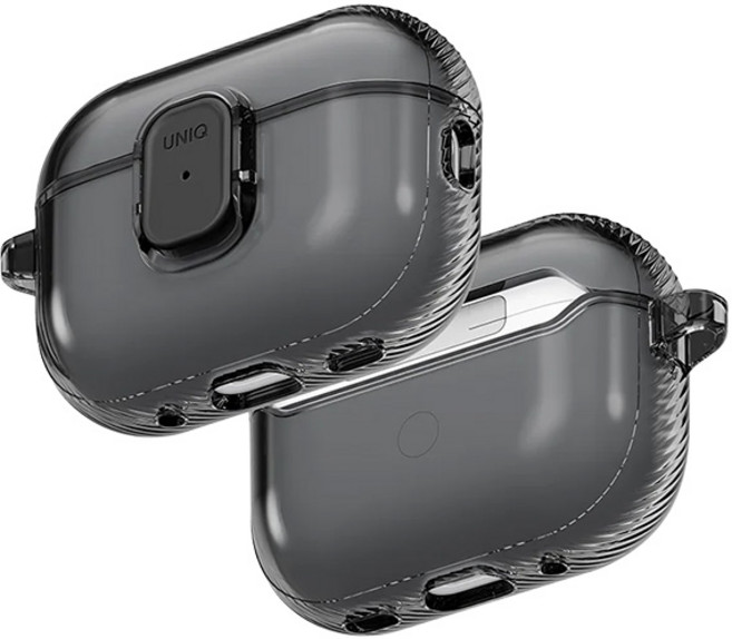 UNIQ Glase Pro 輕薄透明保護殼 附登山扣 防丟, Airpods Pro 3-透黑, 1個