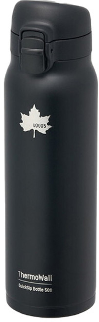 LOGOS Thermowall 真空隔熱一鍵式保溫瓶, 1個, 500ml, 黑色