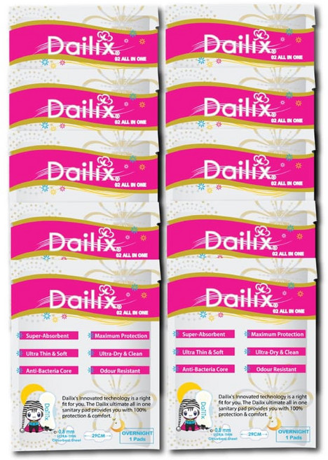 Dailix 楓葉國 超瞬吸抑菌淨味乾爽衛生棉, 1個, 29cm棉隨身包10片(無贈品), 10片, 夜用