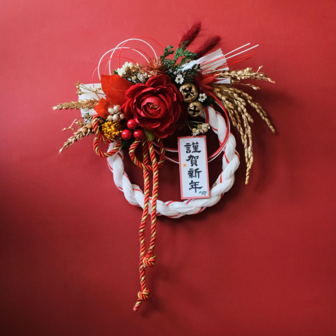 日式新年裝飾掛飾 節慶居家裝飾 迎春納福掛件, 字卡:迎春